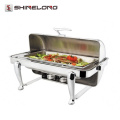 C082 Titanium Plated Rectangular Roll Top ouro Indiana Chafing Dish Fuel